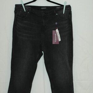NWT Vigoss Black Mid Rise Cropped Rocker Skinny Jeans – Plus Size Stretch Denim